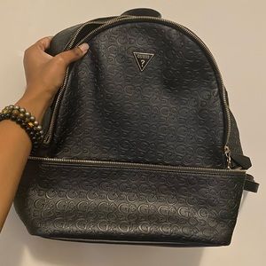Vintage Guess Backpack in Black & Gold detailing